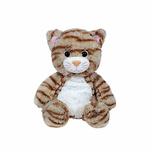 Cozy Time kat warmteknuffel Tabby 30 cm oranje/bruin, wit 