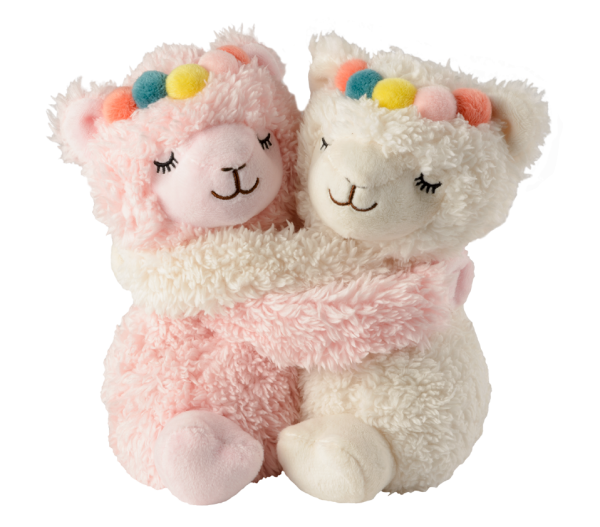 Warmies knuffelende vrienden lamas warmteknuffel wit/roze