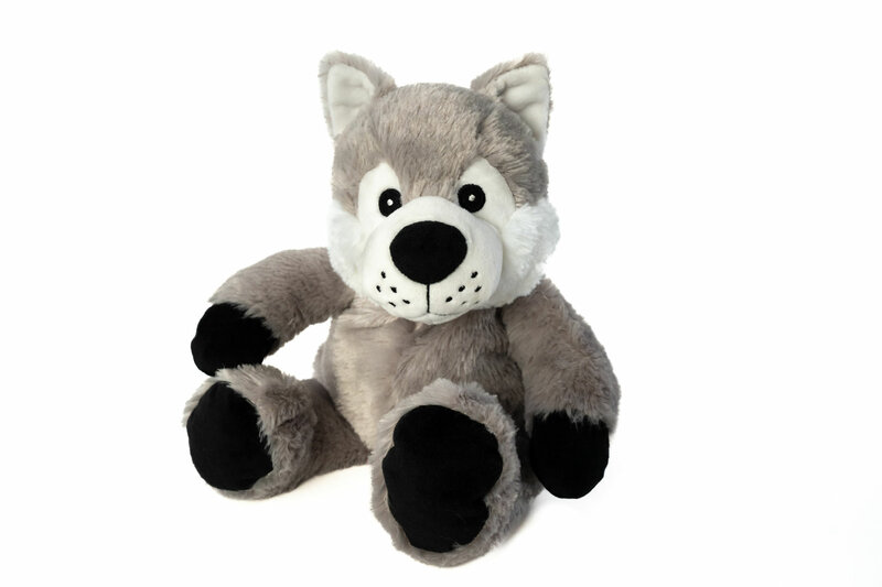 Habibi warmteknuffel wolf 33 cm grijs, wit 