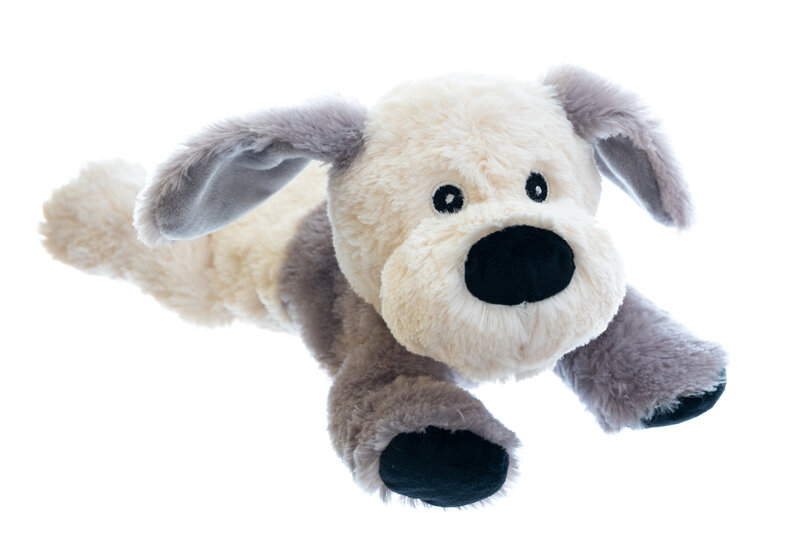 Habibi warmteknuffel hond / puppy 38 cm - grijs/wit