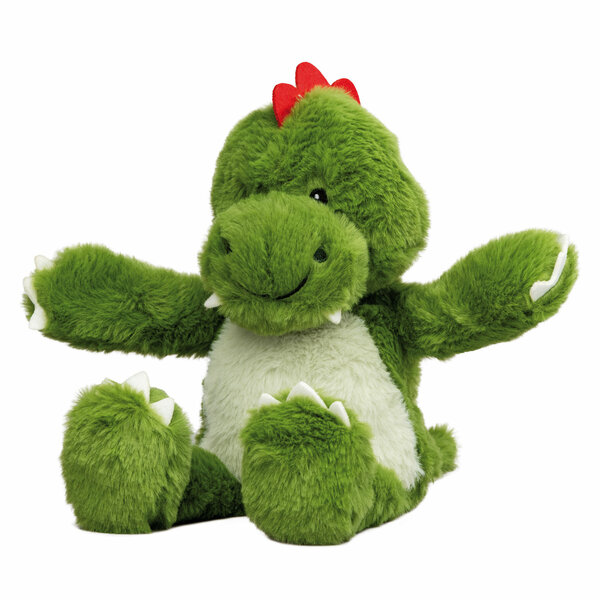 Welliebellies warmteknuffel dinosaurus - groen, rood