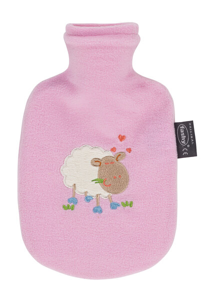 Fashy warmwaterkruik 0,8 L schaap 25x16 cm - roze - kinderkruik