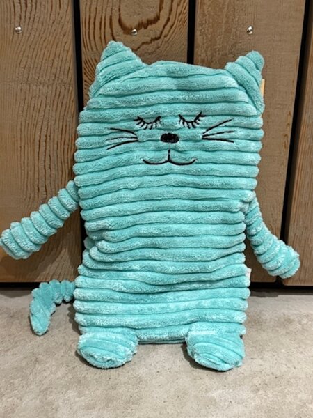 Inwolino warmteknuffel kat / poes 27 cm -- groen/turquoise