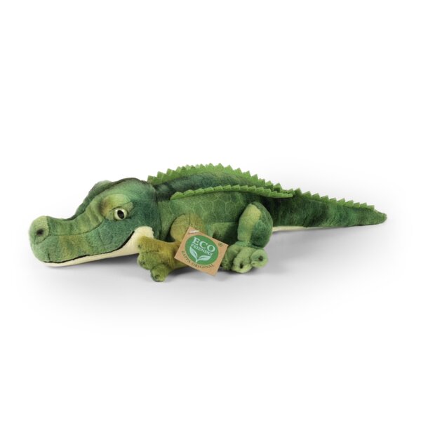 Rappa ECO knuffel mini krokodil 34 cm - realistische knuffel van recyclede PET flessen - groen