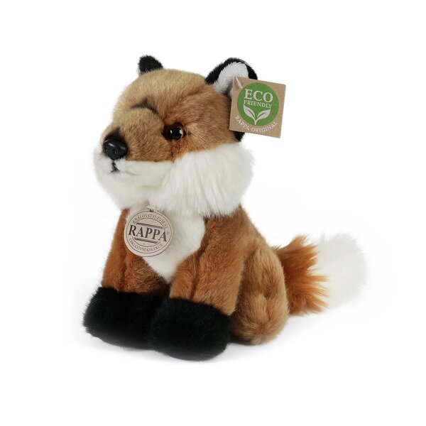  Rappa ECO knuffel mini vos 19 cm - realistische knuffel van recyclede PET flessen - bruin, wit, zwart