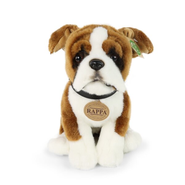Rappa ECO knuffel hond boxer 27 cm - realistische knuffel van recyclede PET flessen - groen