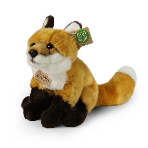Rappa ECO knuffel vos 27 cm - realistische knuffel van recyclede PET flessen - caramel, bruin, wit