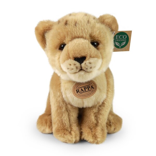 Rappa ECO knuffel lioness / leeuw 25 cm - realistische knuffel van recyclede PET flessen - bruin