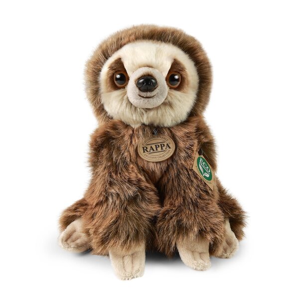 Rappa ECO knuffel luiaard 25 cm - realistische knuffel van recyclede PET flessen - bruin, cr&egrave;me 
