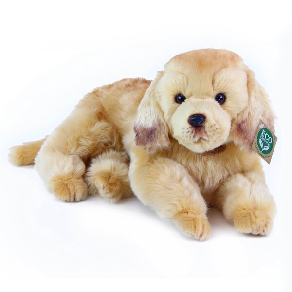Rappa ECO knuffel hond Golden Retriever 32 cm - realistische knuffel van recyclede PET flessen - bruin