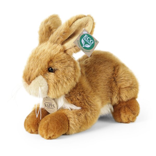 Rappa ECO knuffel konijn 23 cm - realistische knuffel van recyclede PET flessen - bruin
