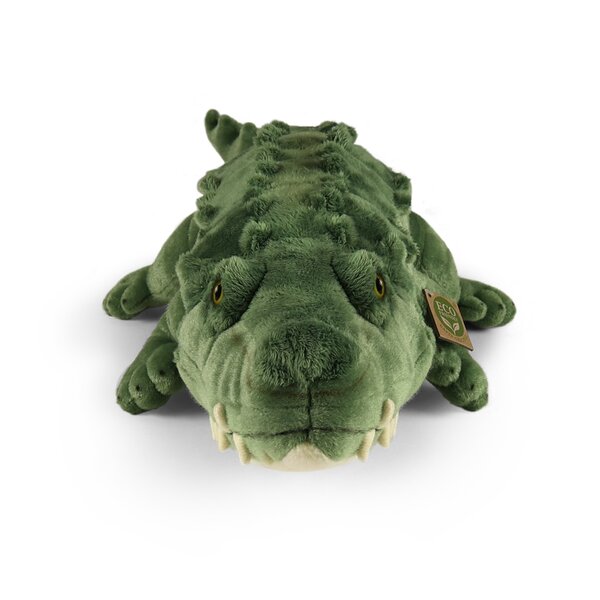 Rappa ECO knuffel krokodil 80 cm - realistische knuffel van recyclede PET flessen - groen