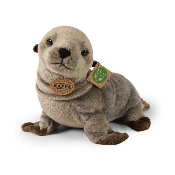 Rappa ECO knuffel zeehond 30 cm - realistische knuffel van recyclede PET flessen - grijs