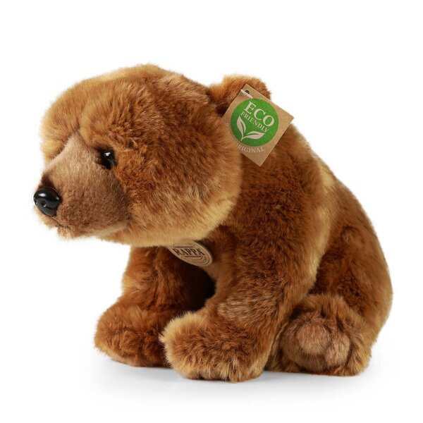 Rappa ECO knuffel Grizzly beer 30 cm - realistische knuffel van recyclede PET flessen - bruin