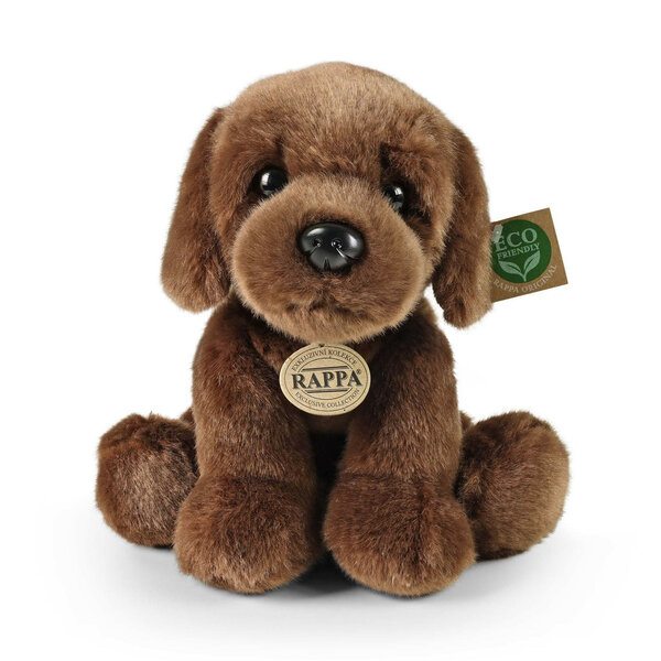Rappa ECO knuffel Labrador 26 cm - realistische knuffel hond van recyclede PET flessen - bruin