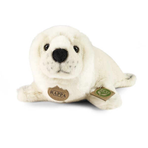 Rappa ECO knuffel zeehond 32 cm - realistische knuffel van recyclede PET flessen - creme