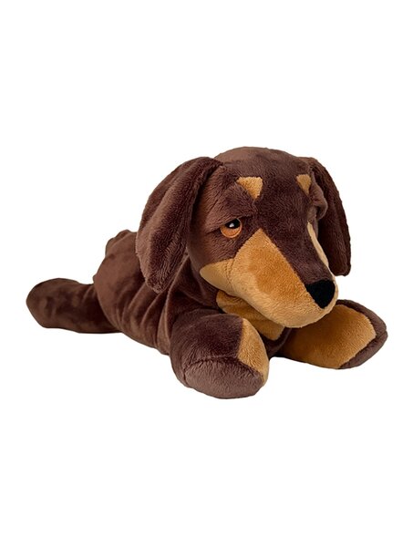 Habibi Plush warmteknuffel teckel 35 cm - bruin - geschikt voor oven en magnetron