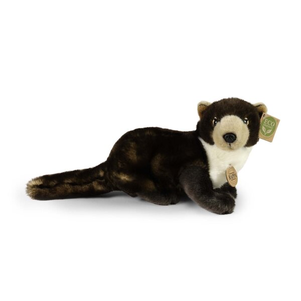 Rappa ECO knuffel marter 39 cm - realistische knuffel van recyclede PET flessen - zwart bruin
