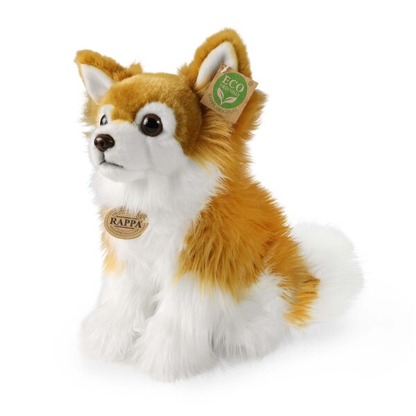 Rappa ECO knuffel hond Chihuahua 28 cm - realistische knuffel van recyclede PET flessen - karamel