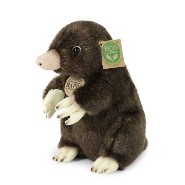Rappa ECO knuffel mol 21 cm - realistische knuffel van recyclede PET flessen - bruin creme