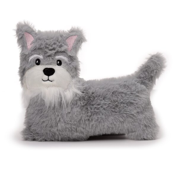 Puckator warmteknuffel mini schnauzer 17x16 cm - grijs wit - magnetronknuffel 