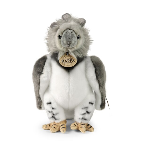 Rappa ECO knuffel Harpij arend 27 cm - realistische knuffel van recyclede PET flessen - grijs wit