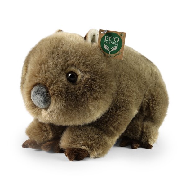 Rappa ECO knuffel Wombat 28 cm - realistische knuffel van recyclede PET flessen - bruin