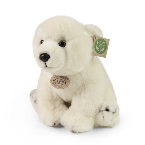 Rappa ECO knuffel ijsbeer 28 cm - realistische knuffel van recyclede PET flessen - gebroken wit