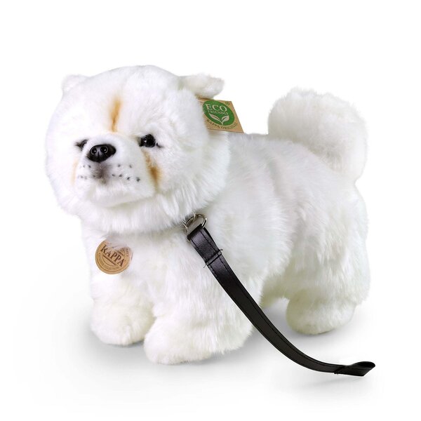 Rappa ECO knuffel Chow Chow 30 cm - realistische knuffel van recyclede PET flessen - wit