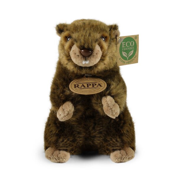  Rappa ECO knuffel marmot 17 cm - realistische knuffel van recyclede PET flessen - bruin