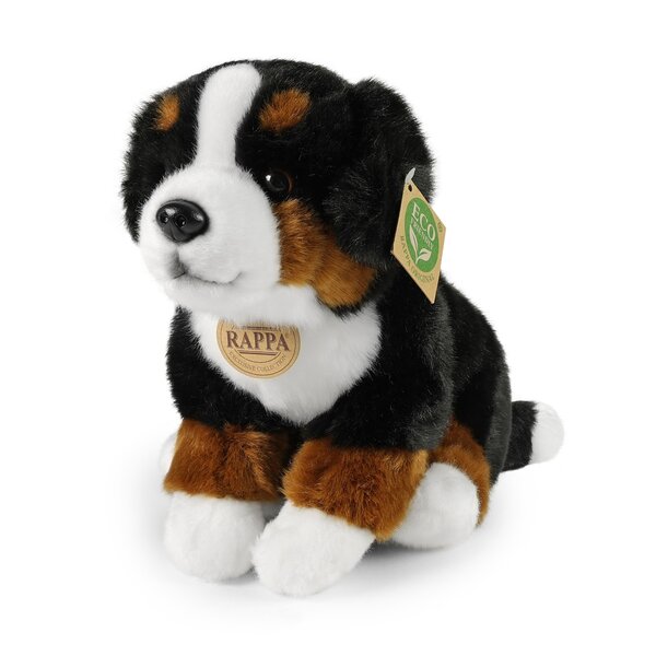  Rappa ECO knuffel Berner Sennen 25 cm - realistische knuffel van recyclede PET flessen - zwart bruin wit 