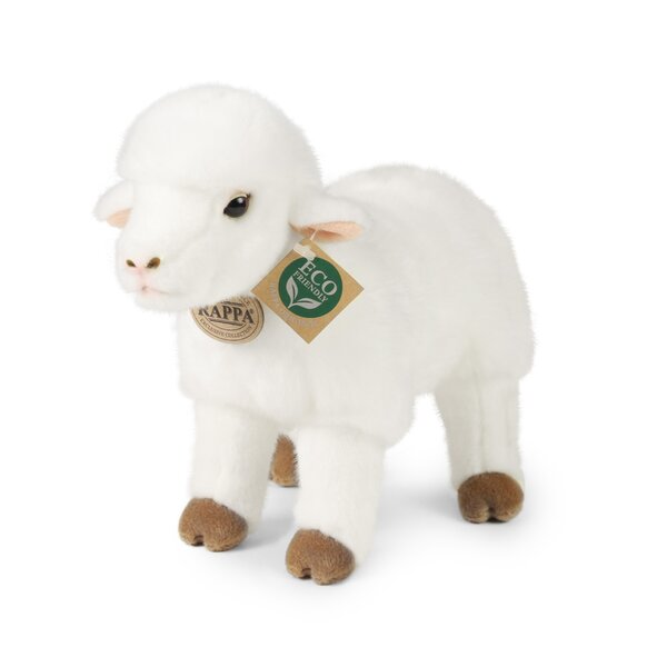 Rappa ECO knuffel lam 27 cm - realistische knuffel van recyclede PET flessen - wit