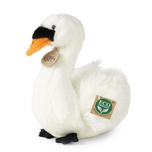 Rappa ECO peluche de cisne 25 cm - peluche realista a partir de botellas de PET recicladas - blanco