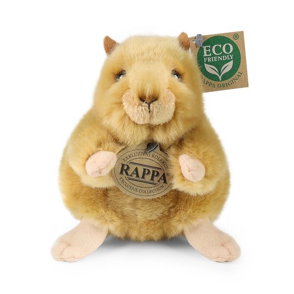Rappa ECO knuffel goudhamster 16 cm - realistische knuffel van recyclede PET flessen - goud bruin