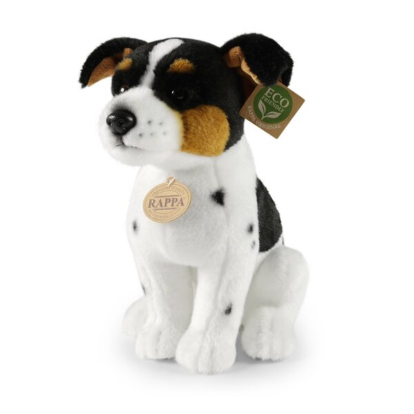 Rappa ECO Jack Russell Terrier 29 cm - realistische knuffel van recyclede PET flessen - zwart wit bruin
