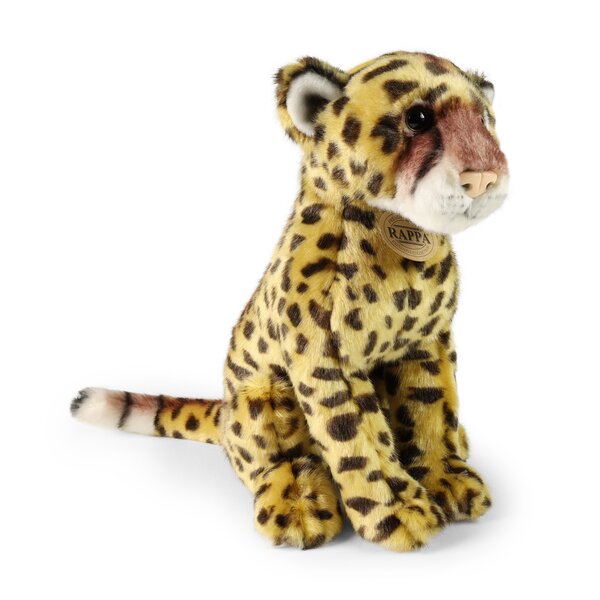 Rappa ECO knuffel cheetah 28 cm - realistische knuffel van recyclede PET flessen - karamel bruin