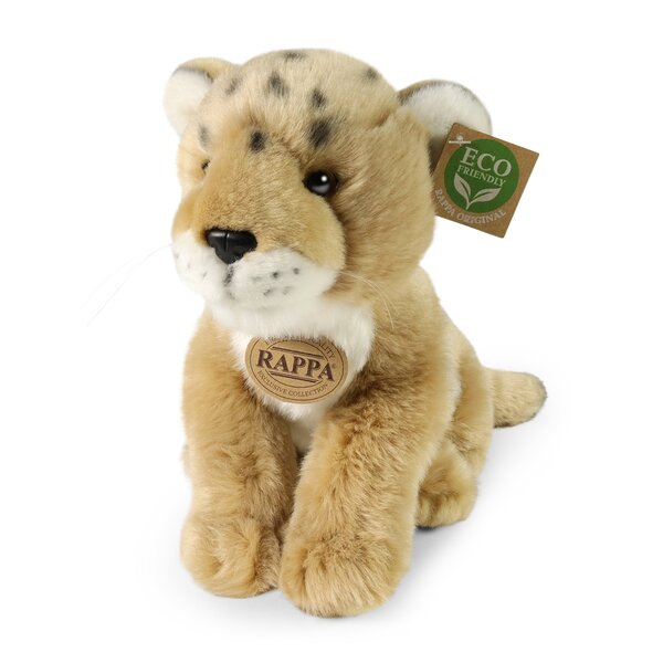 Rappa ECO knuffel leeuwenwelp 26 cm - realistische knuffel van recyclede PET flessen - lichtbruin