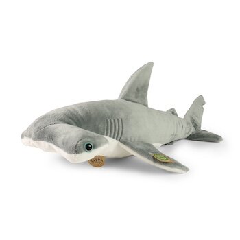 Rappa ECO knuffel hamerhaai 47 cm - realistische knuffel van recyclede PET flessen - grijs