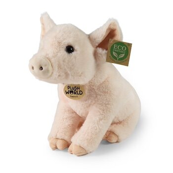 Rappa ECO knuffel varken 28 cm - realistische knuffel van recyclede PET flessen - plush world collectie
