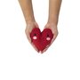 Bitten pocket pal warmtekussen / handwarmer mini hart 12,5 cm - rood