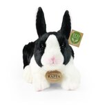  Rappa ECO knuffel konijn 23 cm - realistische knuffel van recyclede PET flessen - zwart wit