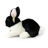  Rappa ECO knuffel konijn 23 cm - realistische knuffel van recyclede PET flessen - zwart wit