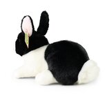  Rappa ECO knuffel konijn 23 cm - realistische knuffel van recyclede PET flessen - zwart wit