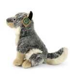 Rappa ECO knuffel wolf 28 cm - realistische knuffel van recyclede PET flessen - grijs wit 