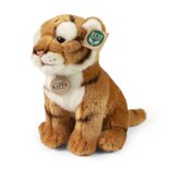 Rappa ECO knuffel tijger 23 cm - realistische knuffel van recyclede PET flessen - bruin zwart wit