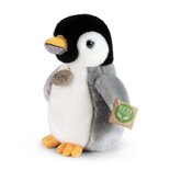 Rappa ECO knuffel pinguin 20 cm - realistische knuffel van recyclede PET flessen - grijs wit zwart