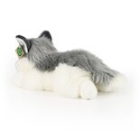 Rappa ECO knuffel hond husky 30 cm - realistische knuffel van recyclede PET flessen - grijs, wit