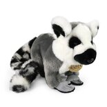Rappa ECO knuffel maki / aap 28 cm - realistische knuffel van recyclede PET flessen - grijs, wit