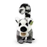 Rappa ECO knuffel maki / aap 28 cm - realistische knuffel van recyclede PET flessen - grijs, wit