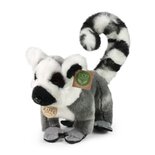 Rappa ECO knuffel maki / aap 28 cm - realistische knuffel van recyclede PET flessen - grijs, wit